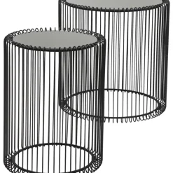 KARE Design Tische-Beistelltisch Wire Schwarz (2/Set) O44Cm