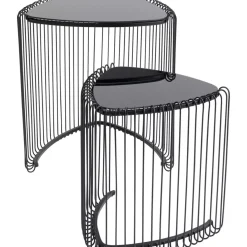 KARE Design Tische-Beistelltisch Wire Triangle Schwarz (2/Set)