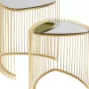 KARE Design Tische-Beistelltisch Wire Triangle Gold (2/Set)