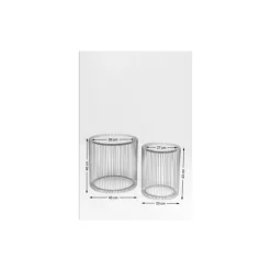 KARE Design Tische-Beistelltisch Wire White (2/Set) O44Cm