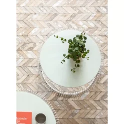 KARE Design Tische-Beistelltisch Wire White (2/Set) O44Cm