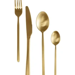 KARE Design Geschirr & Tischaccessoires-Besteck Gloria Matt Gold (16-Tlg.)