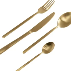 KARE Design Geschirr & Tischaccessoires-Besteck Gloria Matt Gold (16-Tlg.)