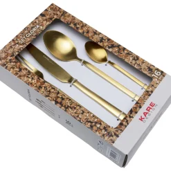 KARE Design Geschirr & Tischaccessoires-Besteck Gloria Matt Gold (16-Tlg.)