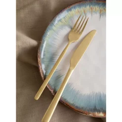 KARE Design Geschirr & Tischaccessoires-Besteck Gloria Matt Gold (16-Tlg.)