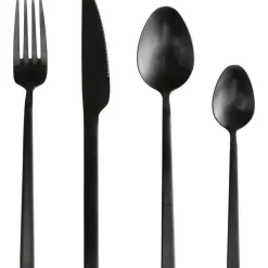KARE Design Geschirr & Tischaccessoires-Besteck Gloria Matt Schwarz (16-Tlg.)