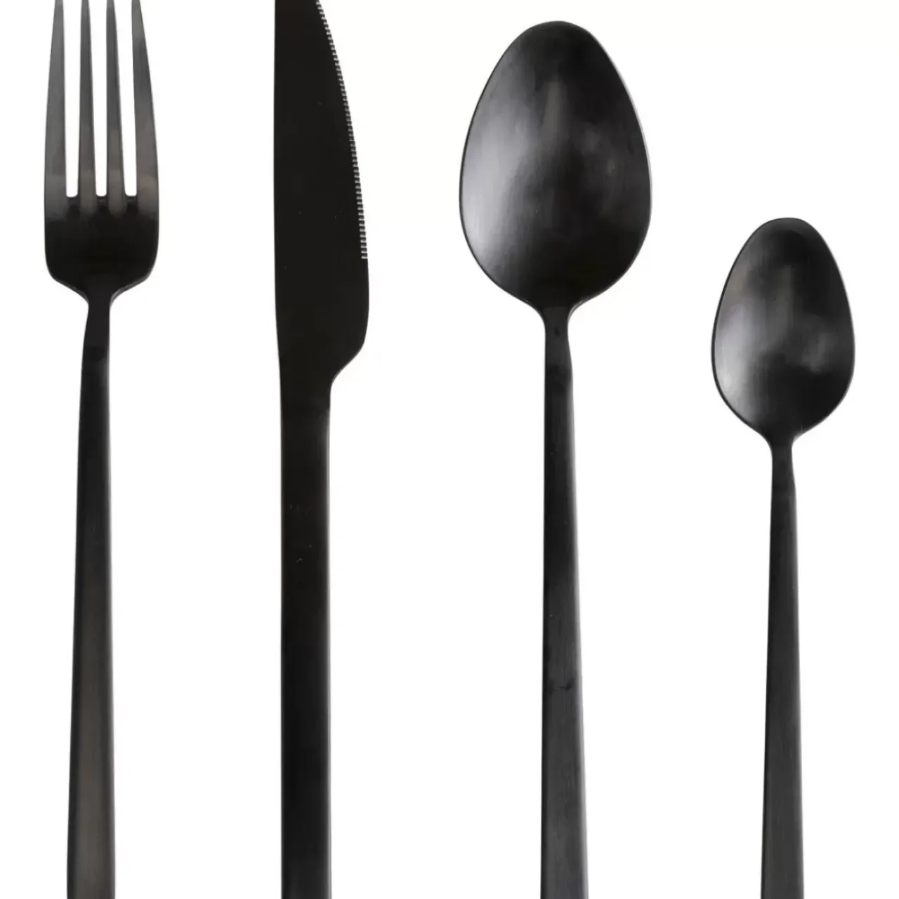 KARE Design Geschirr & Tischaccessoires-Besteck Gloria Matt Schwarz (16-Tlg.)