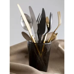 KARE Design Geschirr & Tischaccessoires-Besteck Gloria Matt Schwarz (16-Tlg.)