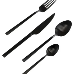 KARE Design Geschirr & Tischaccessoires-Besteck Gloria Matt Schwarz (16-Tlg.)