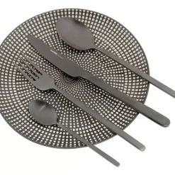 KARE Design Geschirr & Tischaccessoires-Besteck Gloria Matt Schwarz (16-Tlg.)