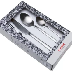 KARE Design Geschirr & Tischaccessoires-Besteck Gloria Matt Silber (16-Tlg.)