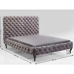 KARE Design Betten-Bett Desire Hoch Silbergrau 180X200 Cm