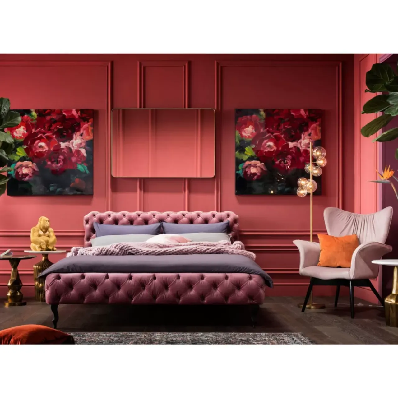 KARE Design Betten-Bett Desire Velvet Rose 160X200Cm