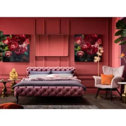 KARE Design Betten-Bett Desire Velvet Rose 180X200Cm
