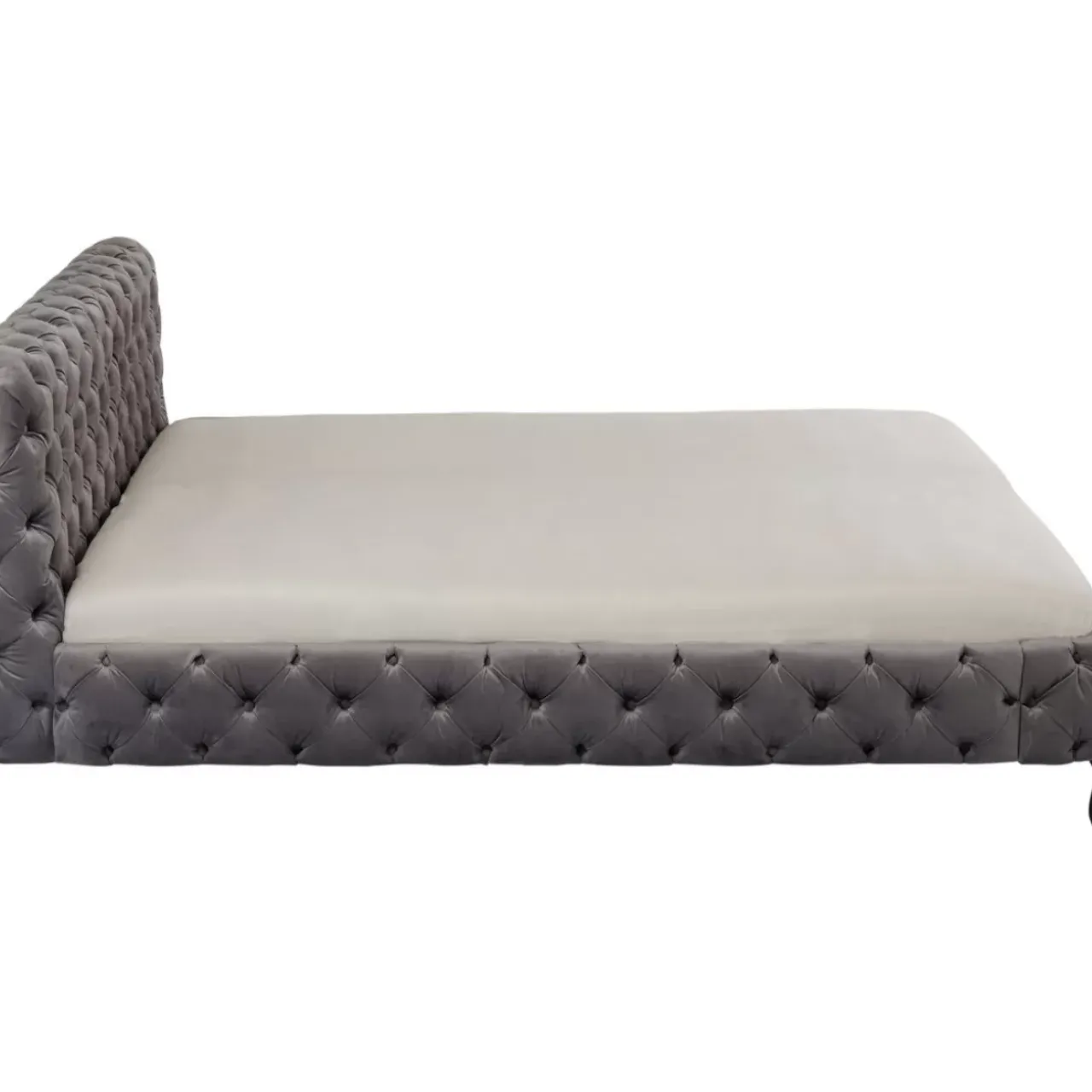 KARE Design Betten-Bett Desire Velvet Silbergrau 160X200 Cm