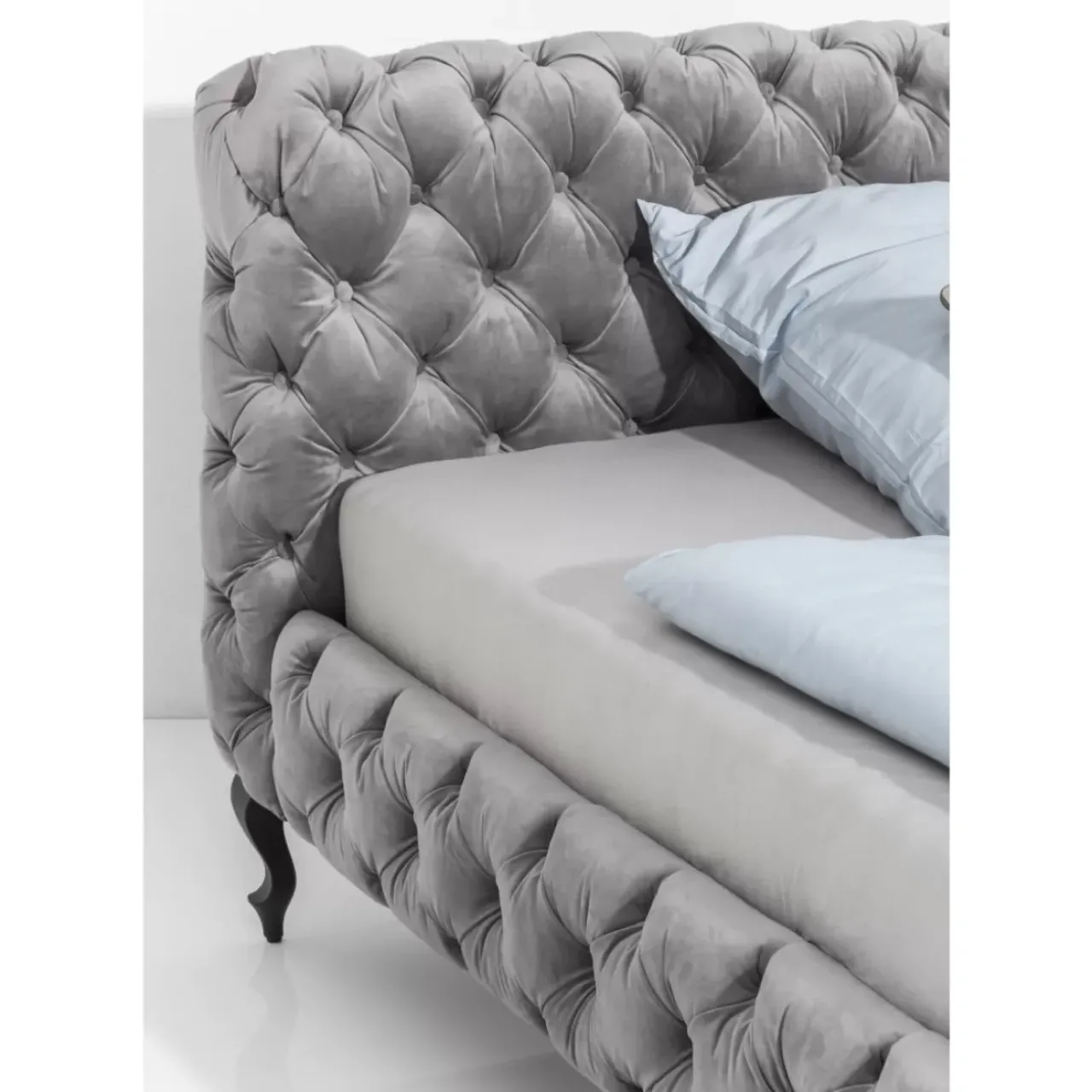 KARE Design Betten-Bett Desire Velvet Silbergrau 160X200 Cm