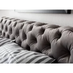 KARE Design Betten-Bett Desire Velvet Silbergrau 160X200 Cm