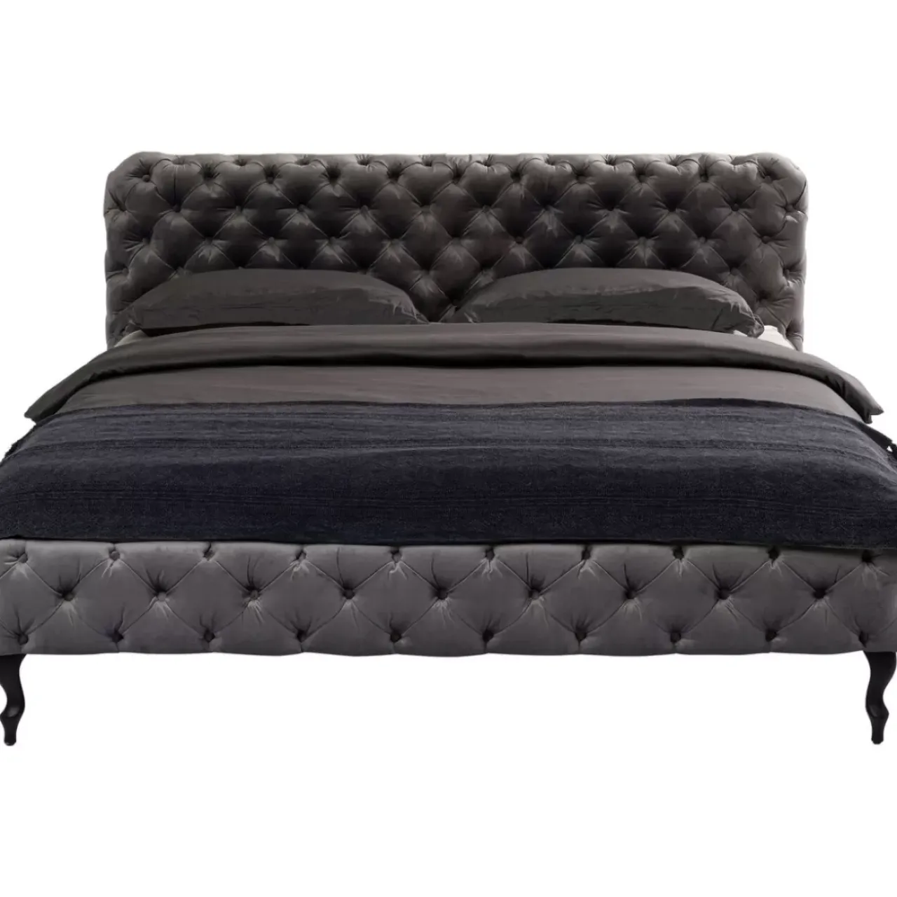 KARE Design Betten-Bett Desire Velvet Silbergrau 160X200 Cm