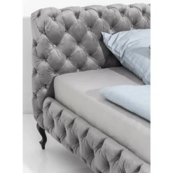 KARE Design Betten-Bett Desire Velvet Silbergrau 200X200Cm