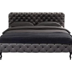 KARE Design Betten-Bett Desire Velvet Silbergrau 200X200Cm