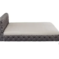 KARE Design Betten-Bett Desire Velvet Silbergrau 200X200Cm