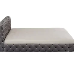 KARE Design Betten-Bett Desire Velvet Silbergrau 180X200 Cm