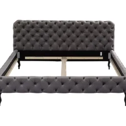KARE Design Betten-Bett Desire Velvet Silbergrau 180X200 Cm