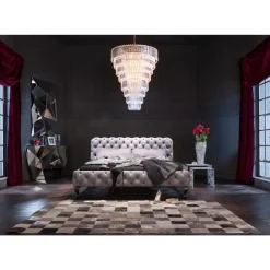 KARE Design Betten-Bett Desire Velvet Silbergrau 180X200 Cm