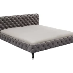 KARE Design Betten-Bett Desire Velvet Silbergrau 180X200 Cm