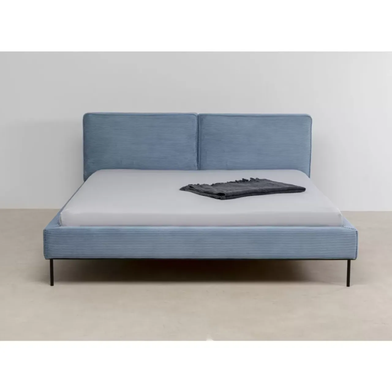KARE Design Betten-Bett East Side Cord Blau 180X200Cm