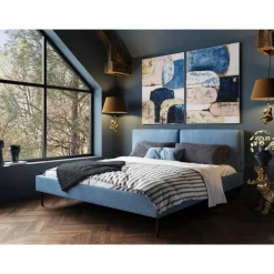 KARE Design Betten-Bett East Side Cord Blau 160X200Cm