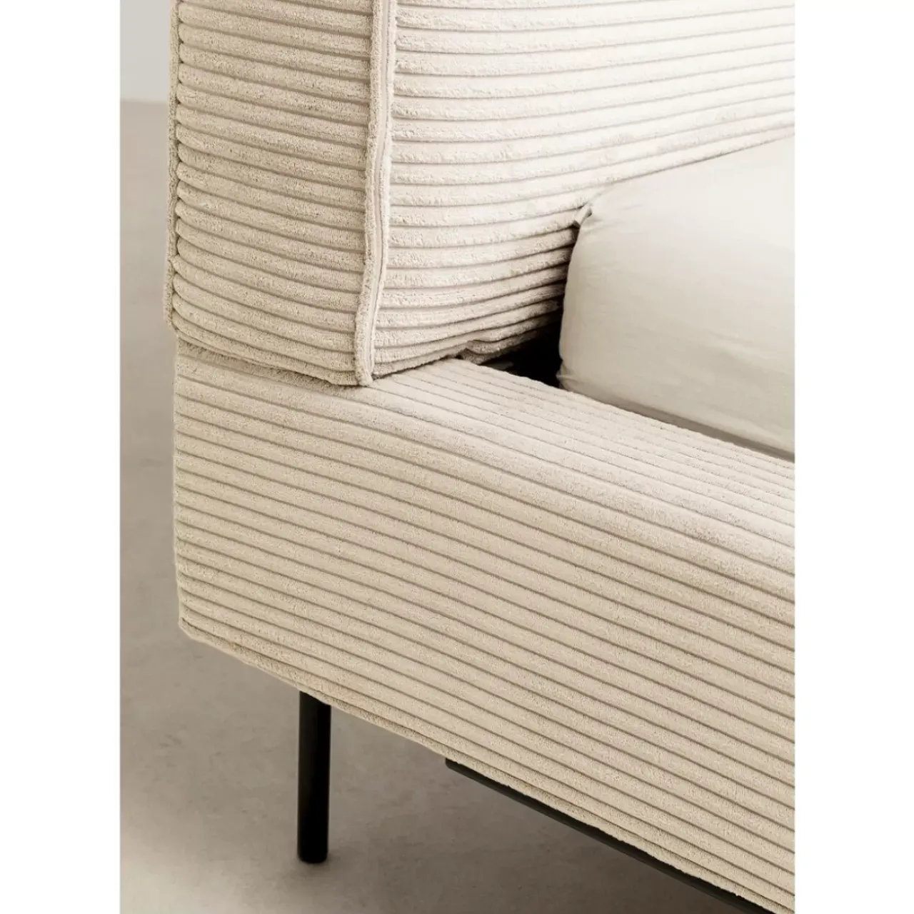 KARE Design Betten-Bett East Side Cord Creme 160X200Cm