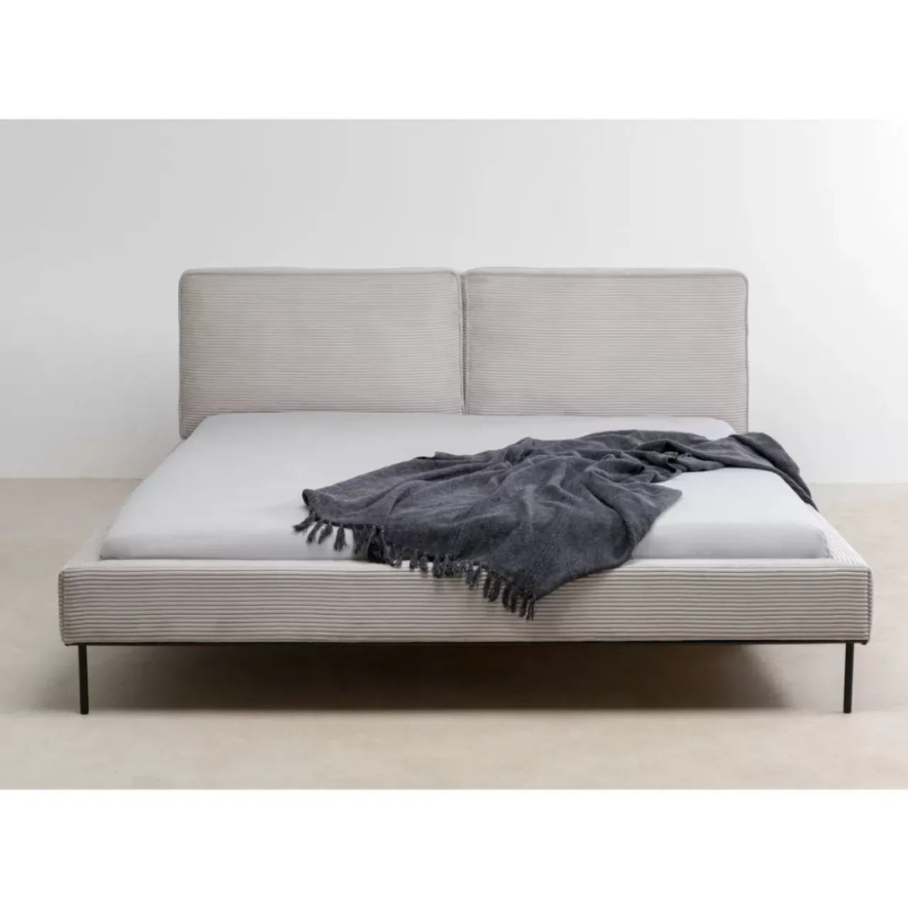 KARE Design Betten-Bett East Side Cord Grau 180X200Cm