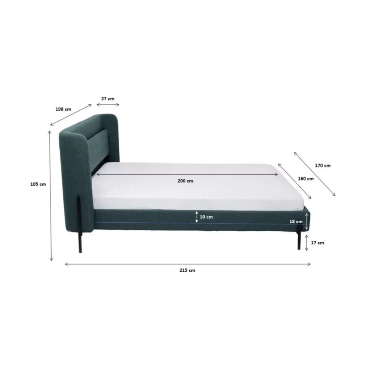 KARE Design Betten-Bett Tivoli Grun 160X200