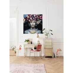 KARE Design Bilder-Bild Glas Flower Art Lady 120X120Cm