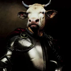 KARE Design Bilder-Bild Glas Knight Cow 120X120