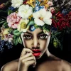 KARE Design Bilder-Bild Glas Pretty Flower Woman 120X120