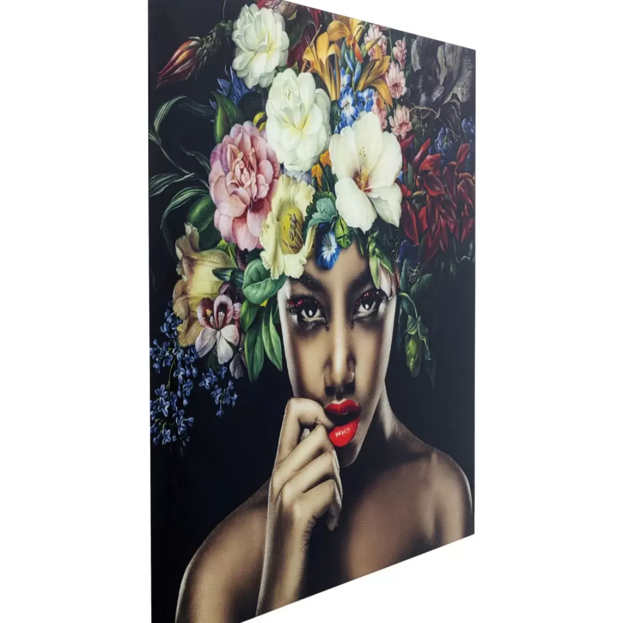 KARE Design Bilder-Bild Glas Pretty Flower Woman 120X120