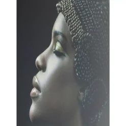 KARE Design Bilder-Bild Glas Royal Headdress Profile 100X150Cm