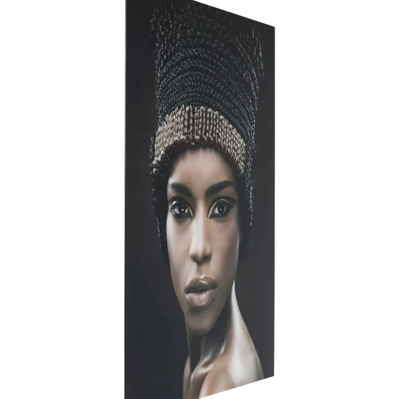 KARE Design Bilder-Bild Glas Royal Headdress Face 150X100Cm