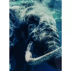 KARE Design Bilder-Bild Glas Swimming Elephant 180X120Cm