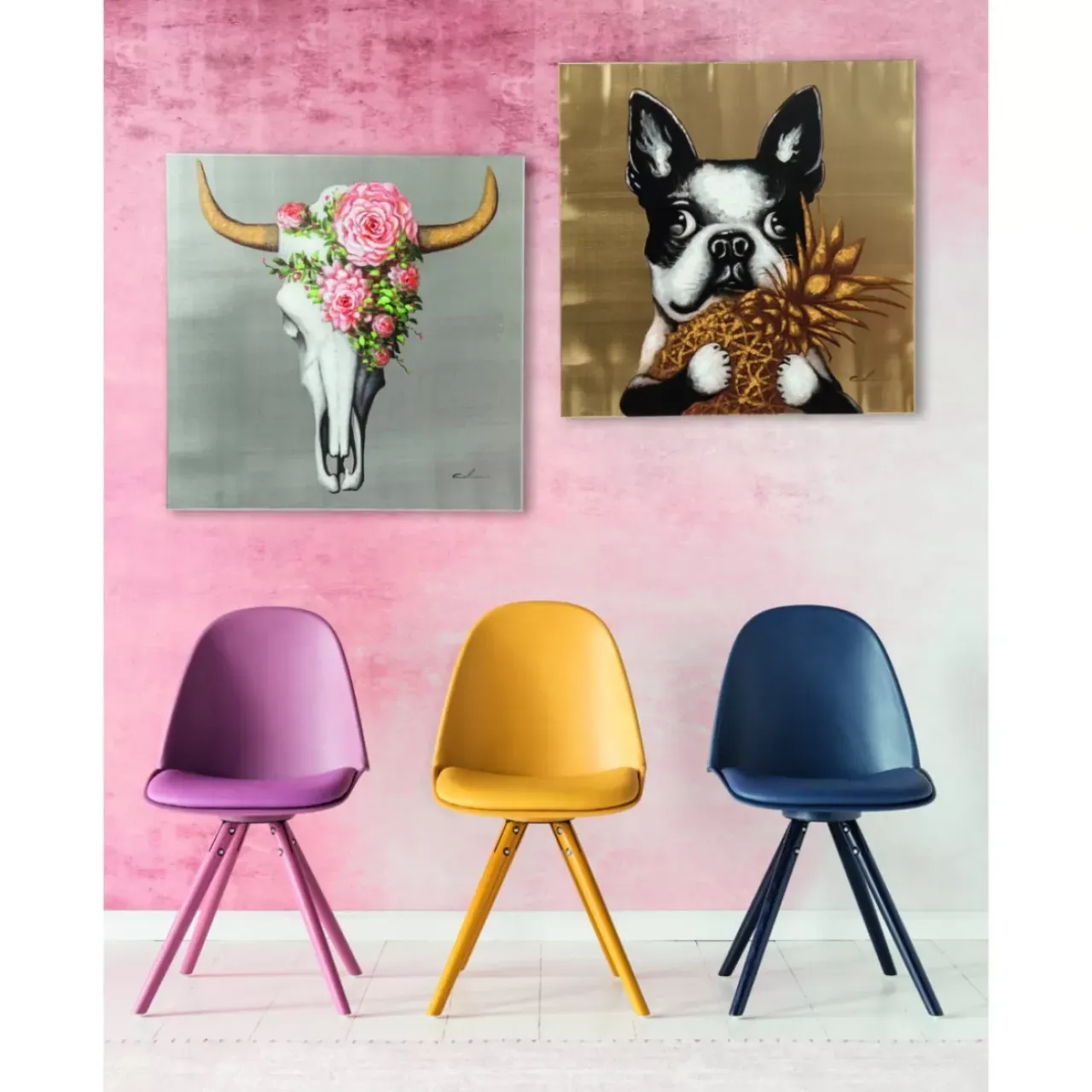 KARE Design Bilder-Bild Touched Dog With Pineapple 80X80Cm