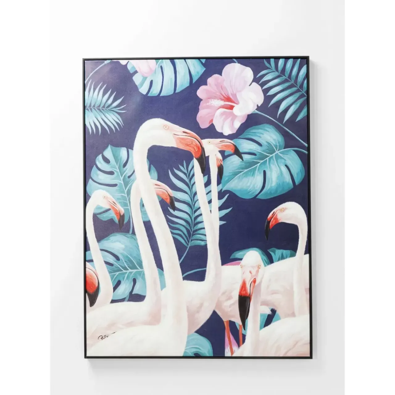 KARE Design Bilder-Bild Touched Flamingo Road Schwarz 122X92Cm