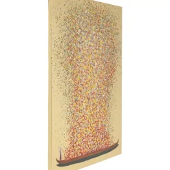KARE Design Bilder-Bild Touched Flower Boat Gold Rot 80X100Cm