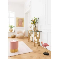 KARE Design Bilder-Bild Touched Flower Boat Gold Pink 100X80Cm