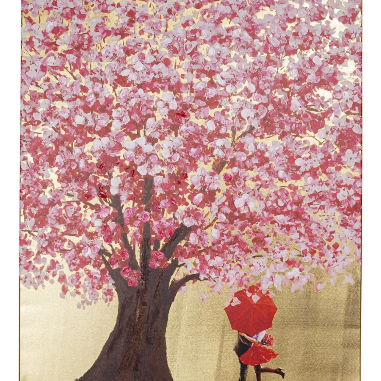 KARE Design Bilder-Bild Touched Flower Couple Gold Pink 100X80