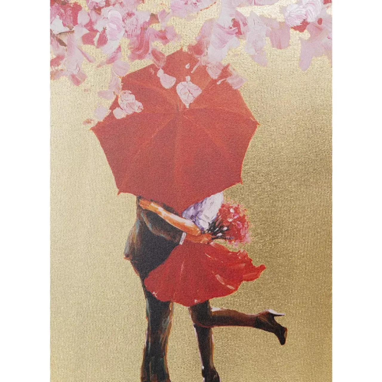 KARE Design Bilder-Bild Touched Flower Couple Gold Pink 100X80