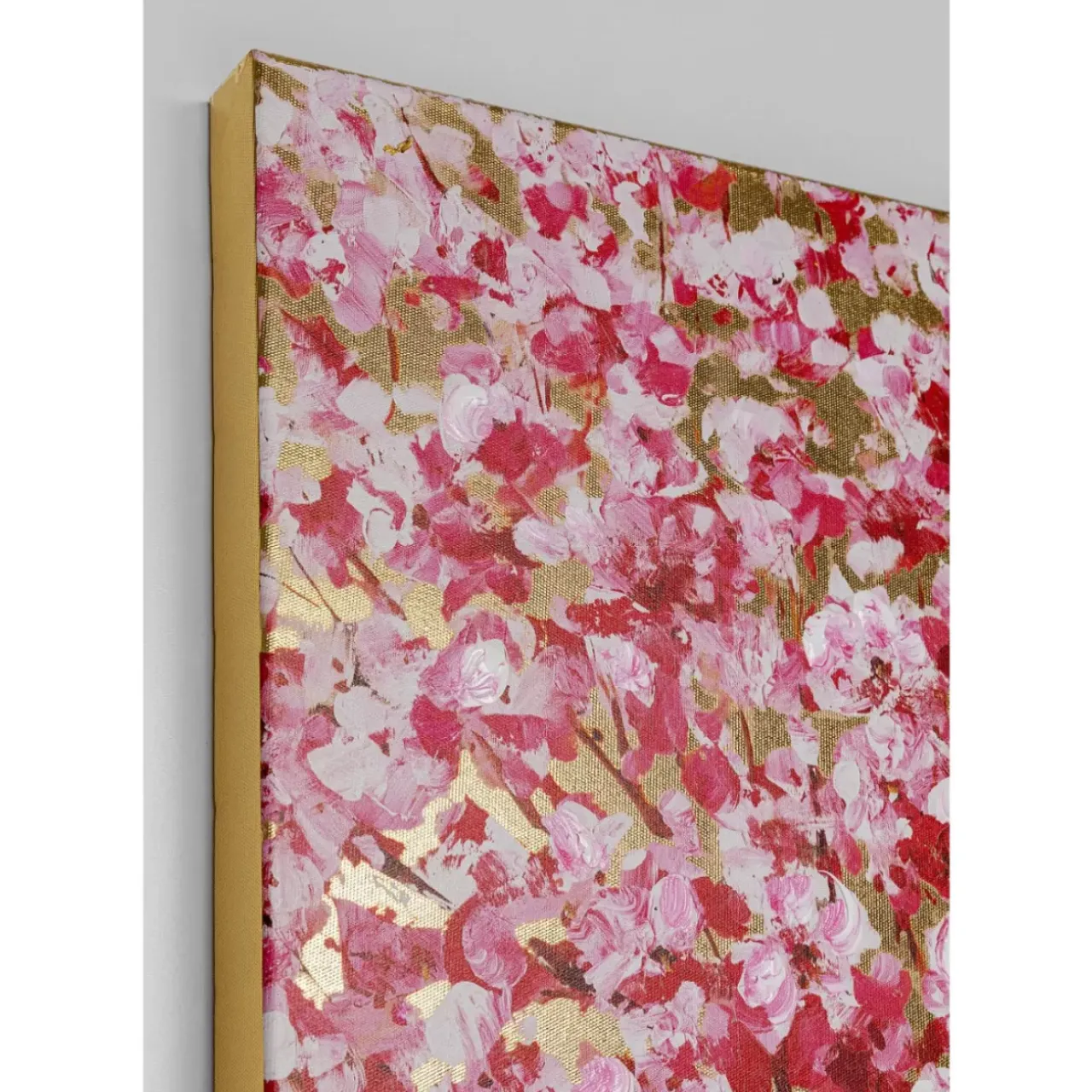 KARE Design Bilder-Bild Touched Flower Couple Gold Pink 100X80