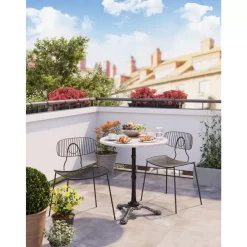 KARE Design Outdoormöbel-Bistrotisch Kaffeehaus Rund Weiss O60