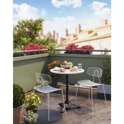 KARE Design Outdoormöbel-Bistrotisch Kaffeehaus Rund Weiss O60